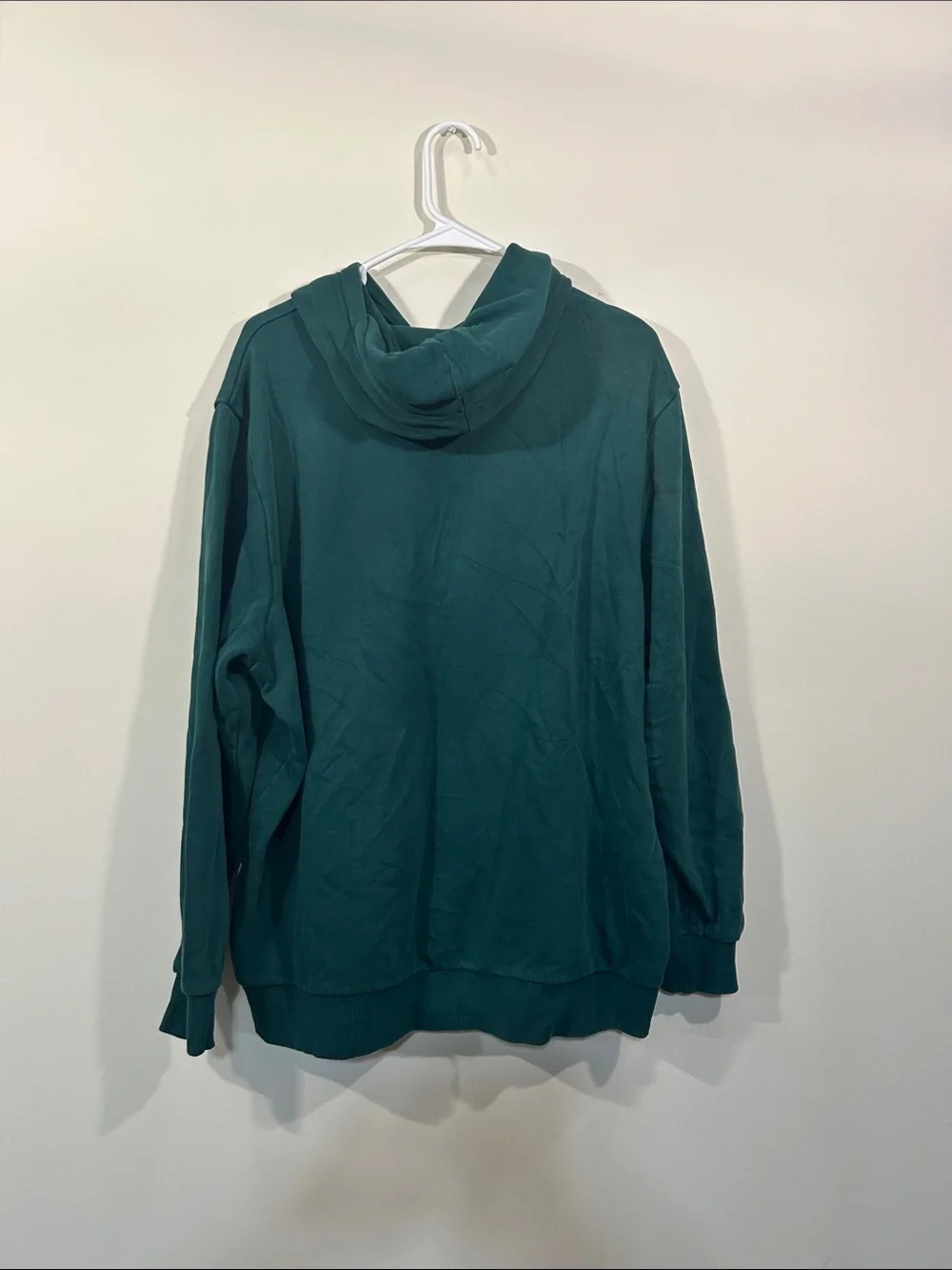 Puma Men’s Teal Green Logo Crewneck Hoodie with Yellow Accent